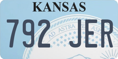 KS license plate 792JER