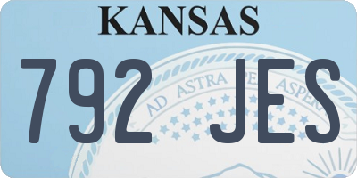 KS license plate 792JES