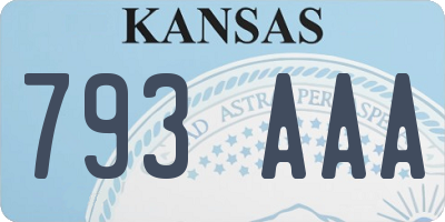 KS license plate 793AAA