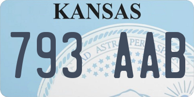 KS license plate 793AAB