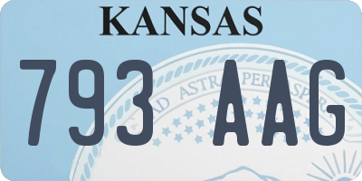 KS license plate 793AAG