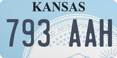 KS license plate 793AAH