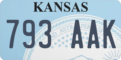 KS license plate 793AAK