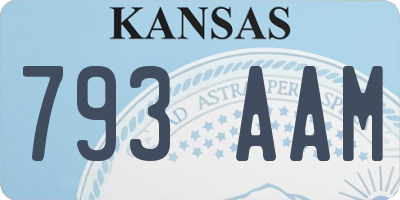 KS license plate 793AAM
