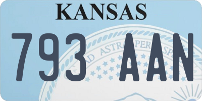 KS license plate 793AAN