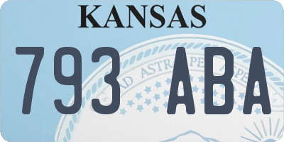 KS license plate 793ABA