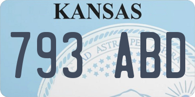 KS license plate 793ABD