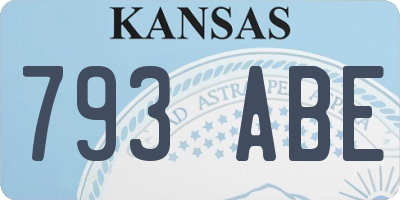 KS license plate 793ABE