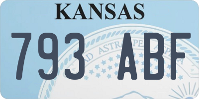 KS license plate 793ABF