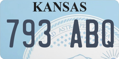 KS license plate 793ABQ