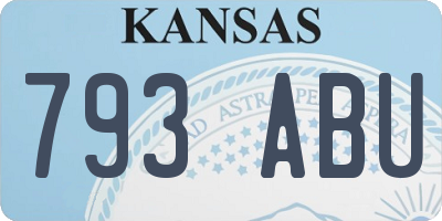 KS license plate 793ABU