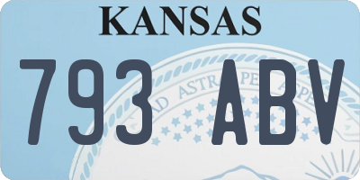 KS license plate 793ABV