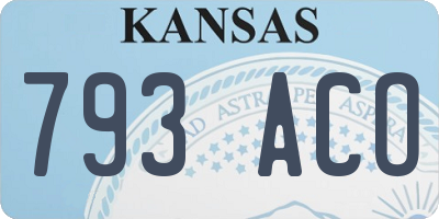 KS license plate 793ACO
