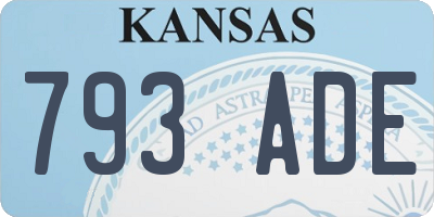 KS license plate 793ADE