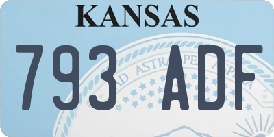KS license plate 793ADF