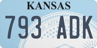 KS license plate 793ADK