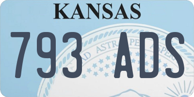 KS license plate 793ADS