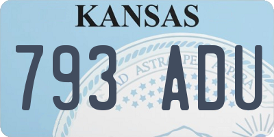 KS license plate 793ADU