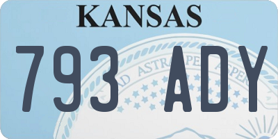 KS license plate 793ADY