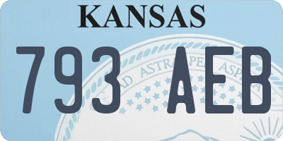 KS license plate 793AEB