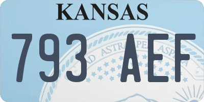 KS license plate 793AEF
