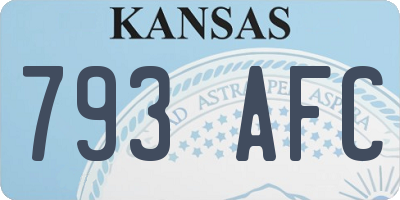 KS license plate 793AFC