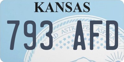 KS license plate 793AFD
