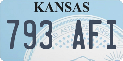 KS license plate 793AFI