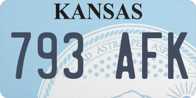 KS license plate 793AFK