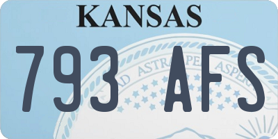KS license plate 793AFS