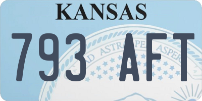 KS license plate 793AFT