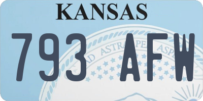KS license plate 793AFW