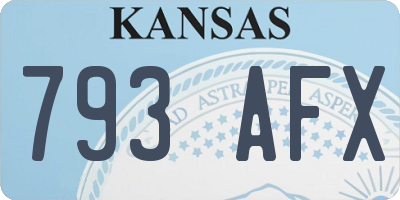 KS license plate 793AFX