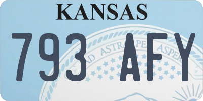 KS license plate 793AFY