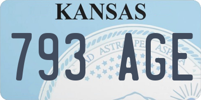 KS license plate 793AGE