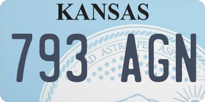 KS license plate 793AGN