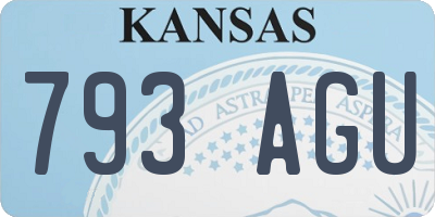 KS license plate 793AGU