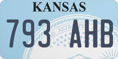 KS license plate 793AHB