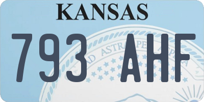 KS license plate 793AHF