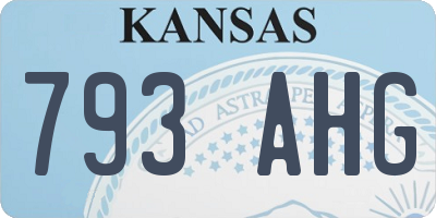 KS license plate 793AHG