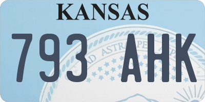 KS license plate 793AHK
