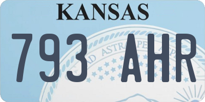 KS license plate 793AHR