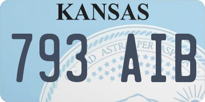 KS license plate 793AIB