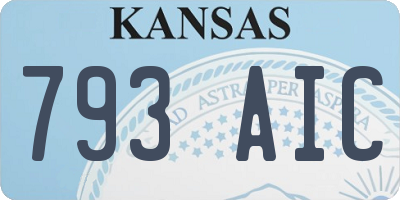 KS license plate 793AIC