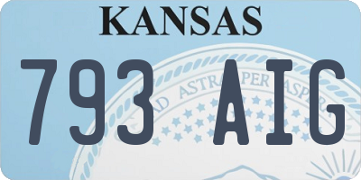 KS license plate 793AIG