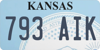 KS license plate 793AIK