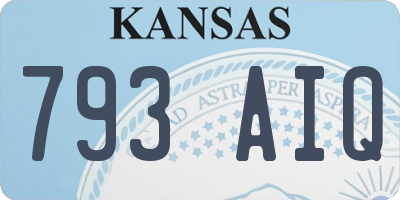 KS license plate 793AIQ