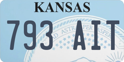 KS license plate 793AIT