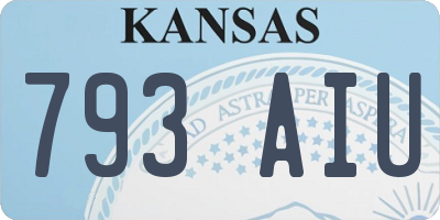 KS license plate 793AIU