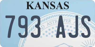 KS license plate 793AJS